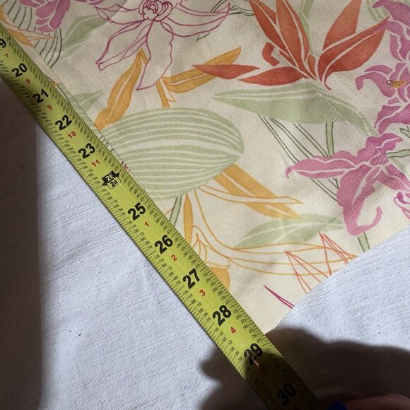 Talbots Pants Women's Size 14 Yellow Silk Floral Lined High Waist Strait Leg - Picture 7 of 8